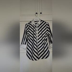 Chico's Blue and White Striped Women's Top Size 10